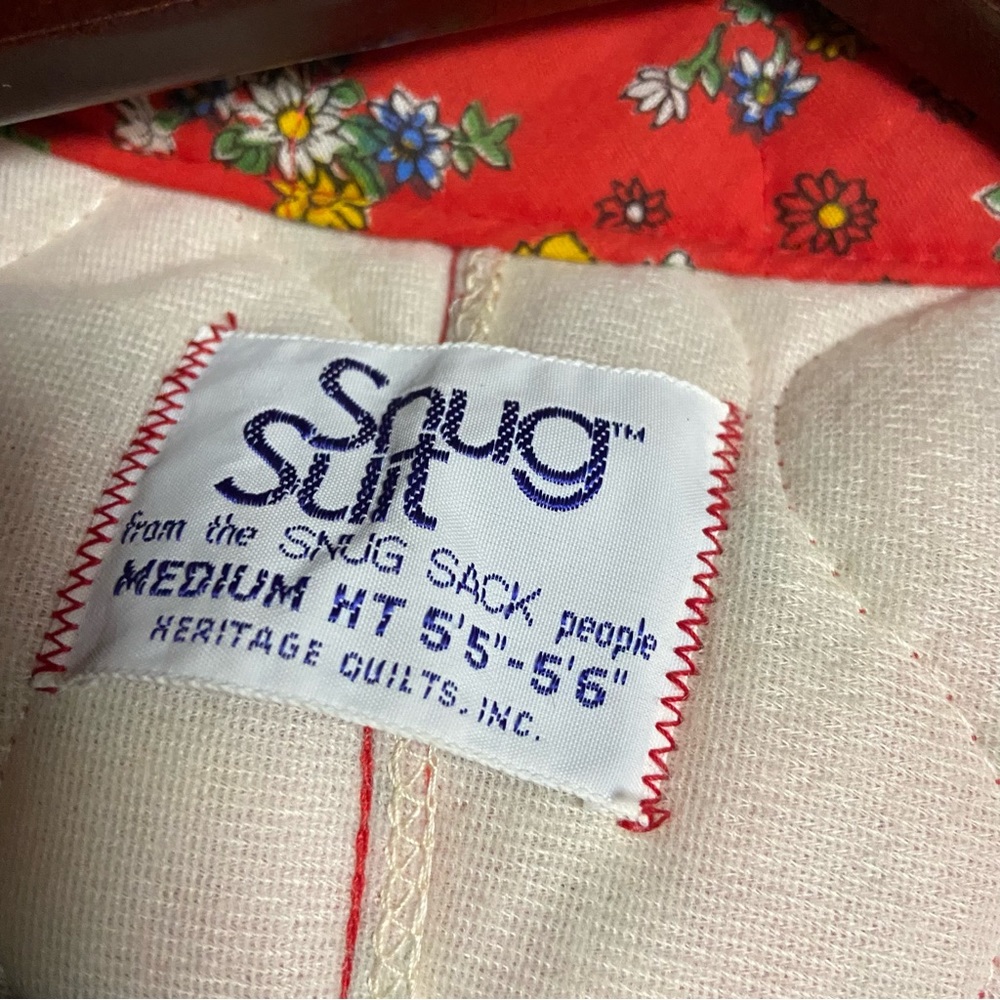 Vintage Snug Suit Snug Sack By Heritage Quilts 70s Hippie PJ Rare Dead Stock Red - Picture 3 of 16